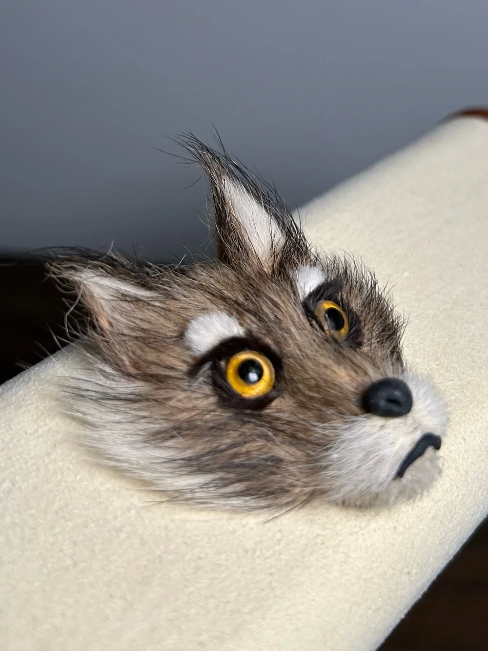 Vintage Värmlands Vargen Furry Wolf Brooch Pin Swedish
